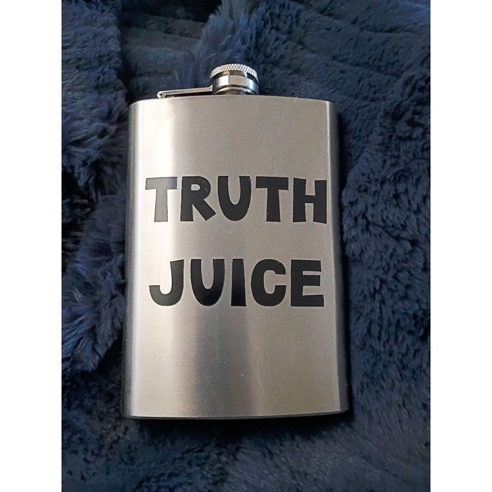 Funny Flask Gift Stainless Steel Hip Flask 8oz truth juice